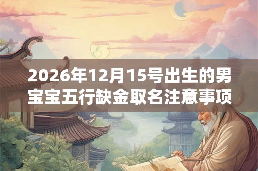 2026年12月15号出生的男宝宝五行缺金取名注意事项