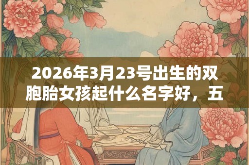 2026年3月23号出生的双胞胎女孩起什么名字好，五行属什么？