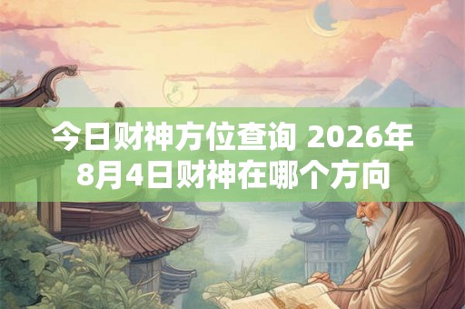 今日财神方位查询 2026年8月4日财神在哪个方向