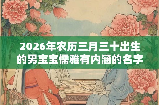 2026年农历三月三十出生的男宝宝儒雅有内涵的名字推荐