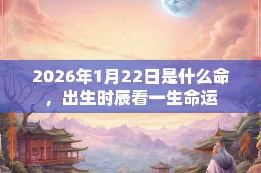 2026年1月22日是什么命，出生时辰看一生命运
