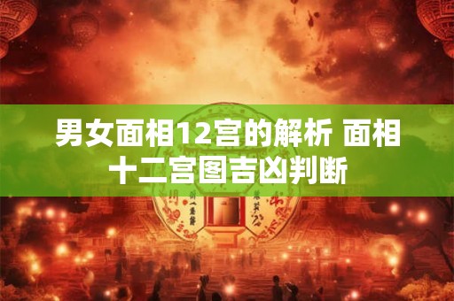 男女面相12宫的解析 面相十二宫图吉凶判断 男女面相12宫的解析 面相十二宫图吉凶判断