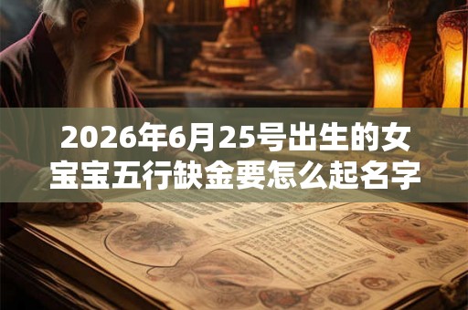 2026年6月25号出生的女宝宝五行缺金要怎么起名字