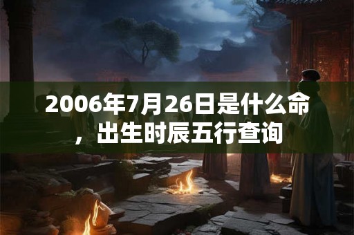 2006年7月26日是什么命，出生时辰五行查询