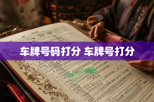 车牌号码打分 车牌号打分