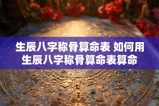 生辰八字称骨算命表 如何用生辰八字称骨算命表算命
