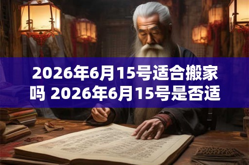 2026年6月15号适合搬家吗 2026年6月15号是否适宜进行搬家