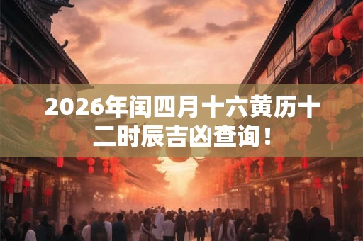 2026年闰四月十六黄历十二时辰吉凶查询! 2026年闰四月十六黄历十二时辰吉凶查询!