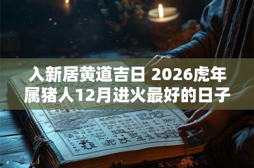 入新居黄道吉日 2026虎年属猪人12月进火最好的日子