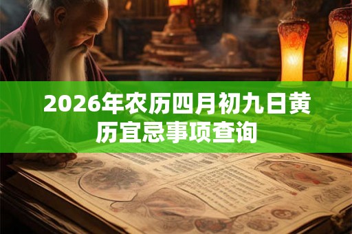2026年农历四月初九日黄历宜忌事项查询