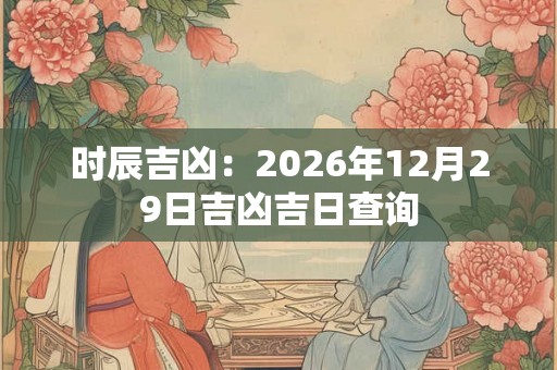 时辰吉凶：2026年12月29日吉凶吉日查询