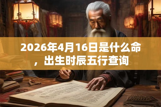 2026年4月16日是什么命，出生时辰五行查询