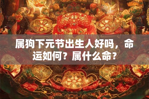 属狗下元节出生人好吗，命运如何？属什么命？