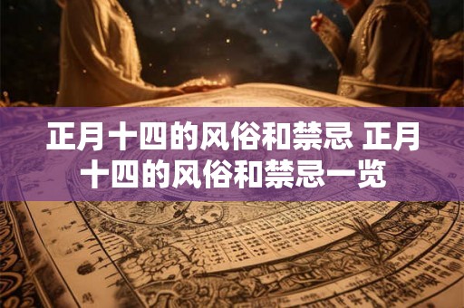 正月十四的风俗和禁忌 正月十四的风俗和禁忌一览 正月十四的风俗和禁忌 正月十四的风俗和禁忌一览