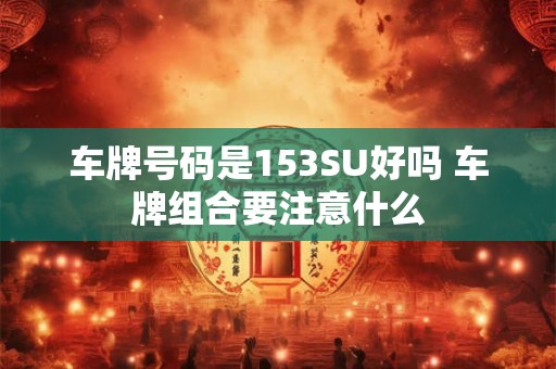 车牌号码是153SU好吗 车牌组合要注意什么