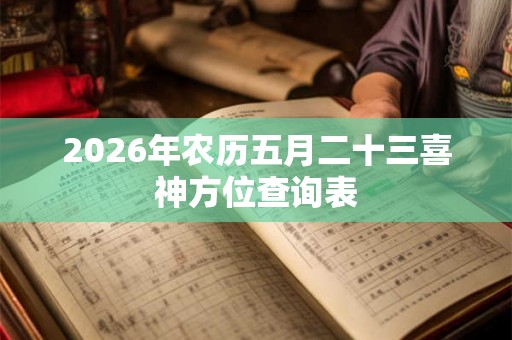 2026年农历五月二十三喜神方位查询表