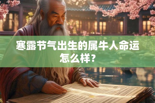 寒露节气出生的属牛人命运怎么样？
