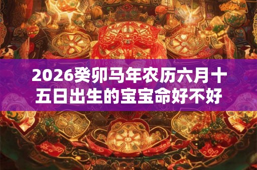 2026癸卯马年农历六月十五日出生的宝宝命好不好