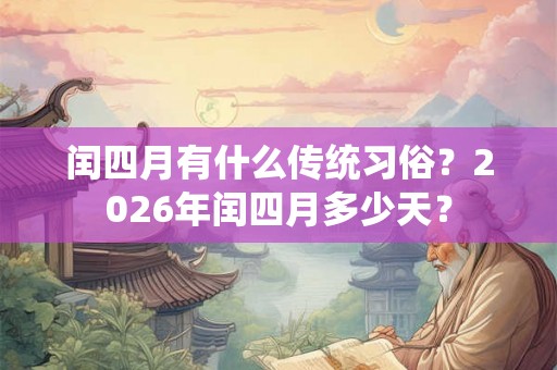 闰四月有什么传统习俗？2026年闰四月多少天？
