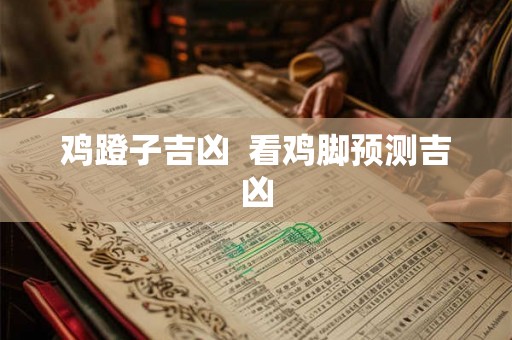 鸡蹬子吉凶  看鸡脚预测吉凶