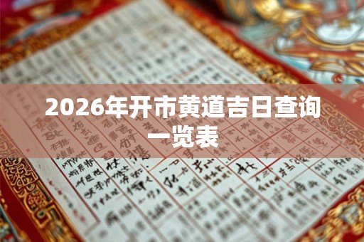 2026年开市黄道吉日查询一览表