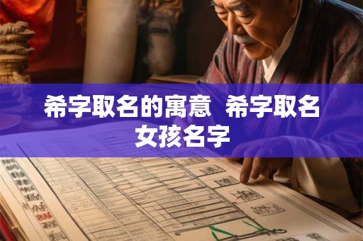 希字取名的寓意  希字取名女孩名字
