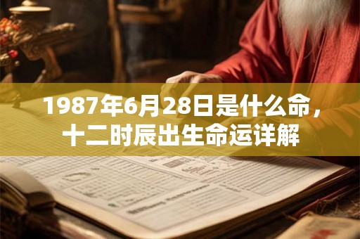 1987年6月28日是什么命，十二时辰出生命运详解