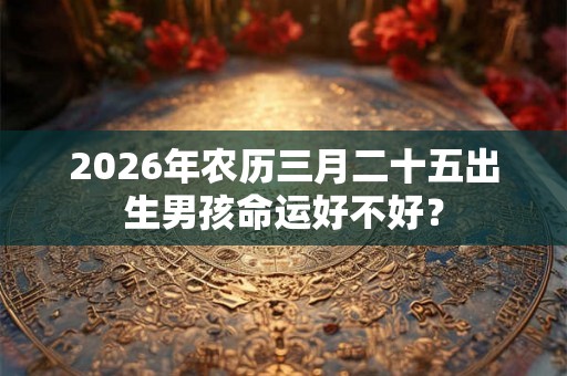 2026年农历三月二十五出生男孩命运好不好? 2026年农历三月二十五出生男孩命运好不好?