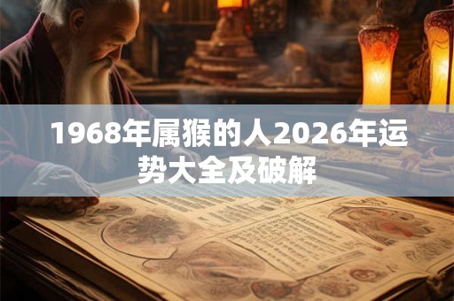 1968年属猴的人2026年运势大全及破解