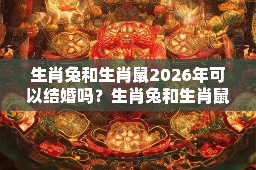 生肖兔和生肖鼠2026年可以结婚吗？生肖兔和生肖鼠合不合？