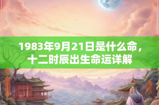 1983年9月21日是什么命，十二时辰出生命运详解