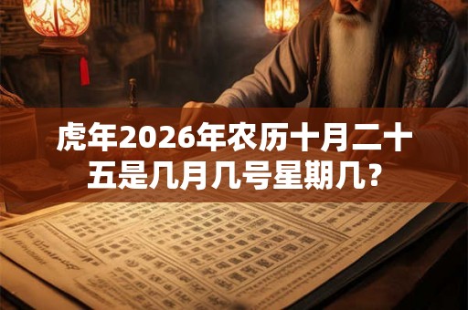 虎年2026年农历十月二十五是几月几号星期几? 虎年2026年农历十月二十五是几月几号星期几?