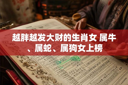 越胖越发大财的生肖女 属牛、属蛇、属狗女上榜
