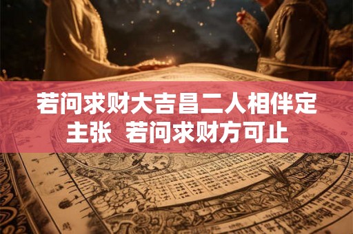 若问求财大吉昌二人相伴定主张  若问求财方可止