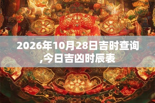 2026年10月28日吉时查询,今日吉凶时辰表