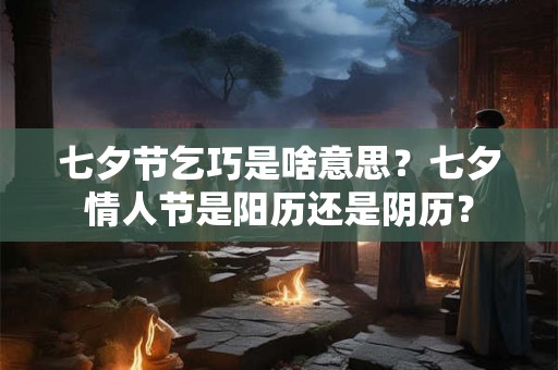 七夕节乞巧是啥意思？七夕情人节是阳历还是阴历？