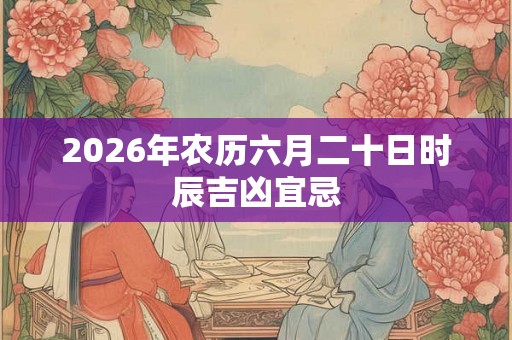 2026年农历六月二十日时辰吉凶宜忌
