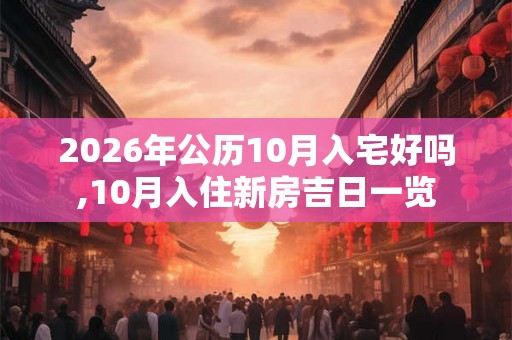 2026年公历10月入宅好吗,10月入住新房吉日一览