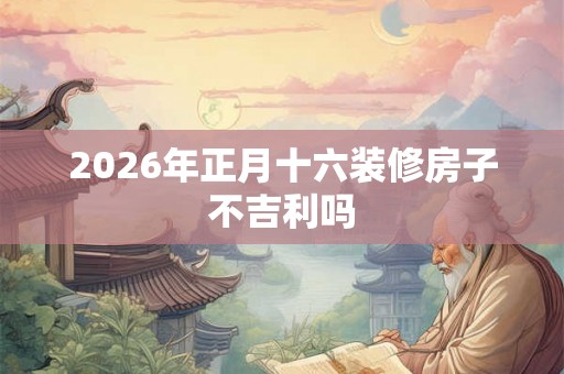 2026年正月十六装修房子不吉利吗