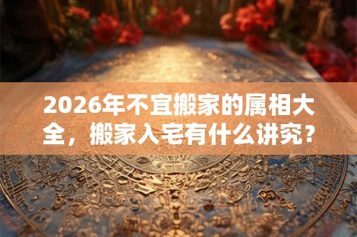 2026年不宜搬家的属相大全，搬家入宅有什么讲究？
