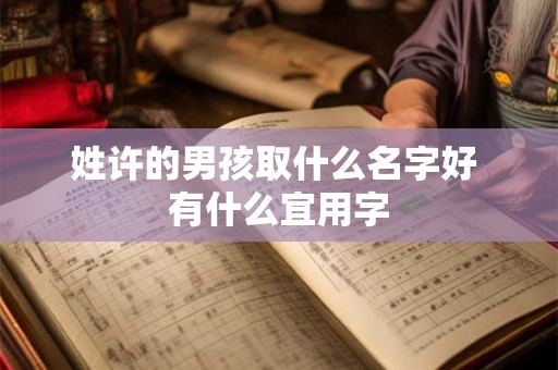 姓许的男孩取什么名字好 有什么宜用字