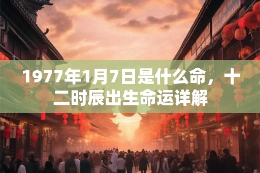 1977年1月7日是什么命，十二时辰出生命运详解