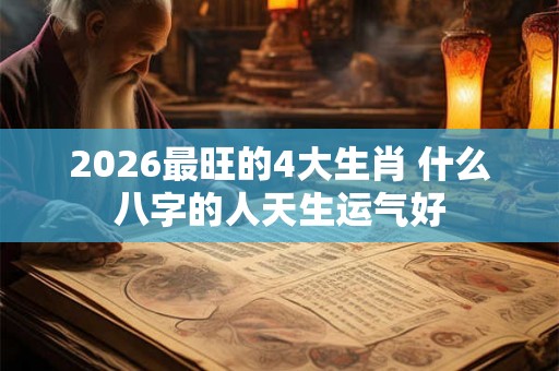 2026最旺的4大生肖 什么八字的人天生运气好