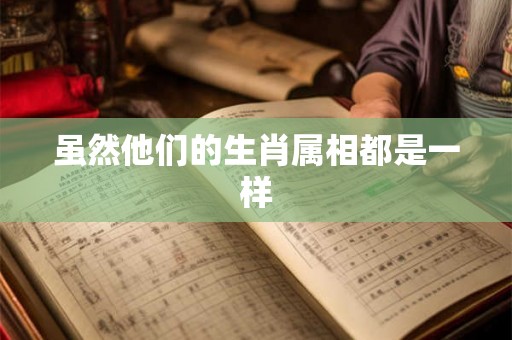虽然他们的生肖属相都是一样