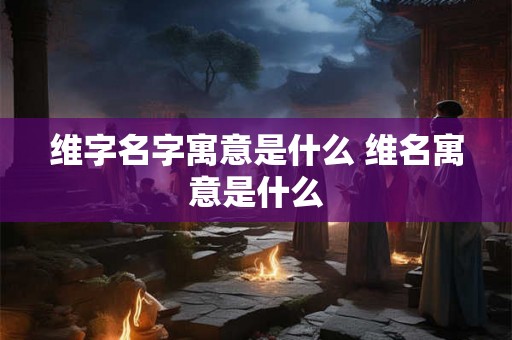 维字名字寓意是什么 维名寓意是什么