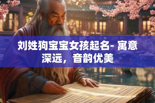 刘姓狗宝宝女孩起名- 寓意深远，音韵优美
