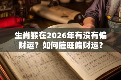 生肖猴在2026年有没有偏财运？如何催旺偏财运？