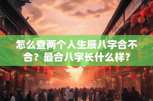 怎么查两个人生辰八字合不合?最合八字长什么样? 怎么查两个人生辰八字合不合?最合八字长什么样?