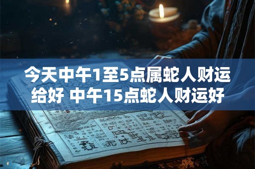 今天中午1至5点属蛇人财运给好 中午15点蛇人财运好吗