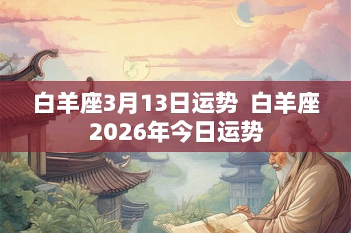 白羊座3月13日运势  白羊座2026年今日运势
